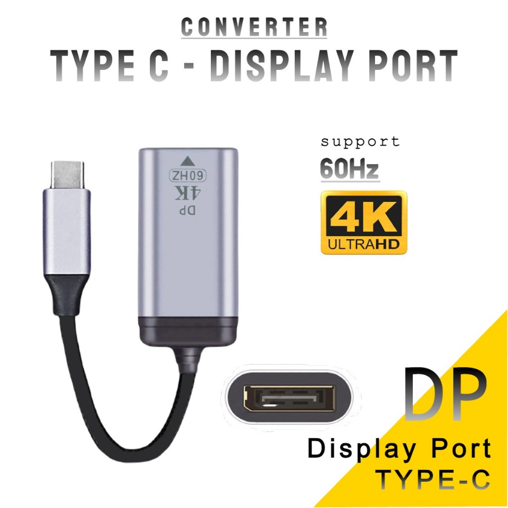 Dp อะแดปเตอร์แปลงสายเคเบิล ตัวผู้ USB C Type C เป็นพอร์ตแสดงผล DP Monitor ตัวเมีย 4K 60Hz สําหรับแท็บเล็ต โทรศัพท์มือถือ แล็ปท็อป