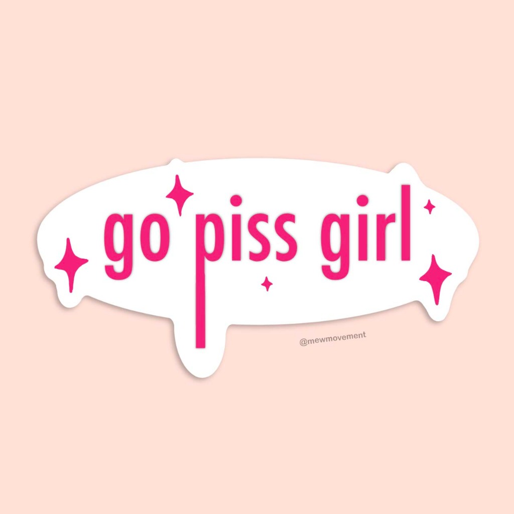 Go Piss Girl Sticker, Meme Gossip Girl Toilet Sticker, Vinyl Laptop Sticker สติ๊กเกอร์กันน้ําตกแต่ง