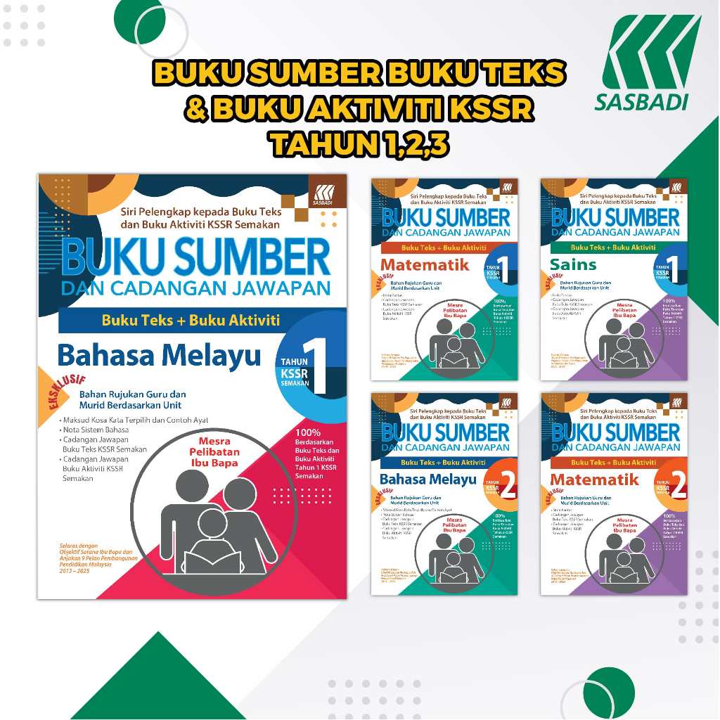 [SASBADI] SOURCE BOOK TEXT BOOK & KSSR ACTIVITY BOOK YEAR 1,2,3 (2024)