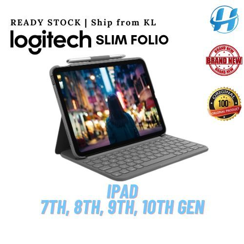 Logitech Slim Folio สําหรับ iPad 10.2 นิ้ว 10.9 นิ้ว 7th 8th 9th 10th gen