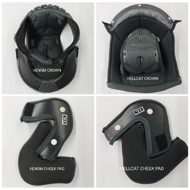 หมวกกันน็อค KYT VENOM/HELLCAT CHEEK PAD/PADDING/CROWN PAD - หมวกกันน็อค KYT