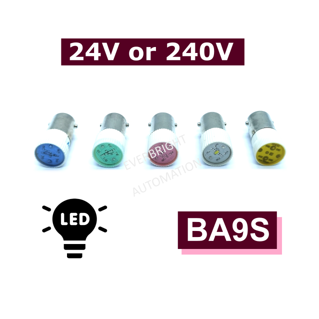 BA9S 24V 240V 9 มม. ไฟแสดงสถานะหลอดไฟ LED สีสัมผัสเดียว