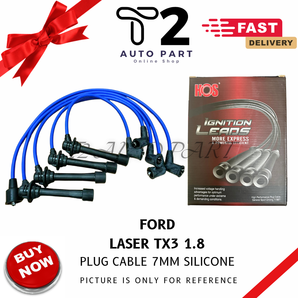 T2 PLUG CABLE FORD LASER TX3 1.8 7MM SILICONE 1 ชุด