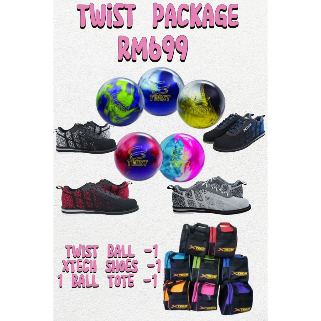 แพคเกจโบว์ลิ่ง - Brunswick Twist - Xtech Shoe - Xtech 1 Ball tote - X Proshop - X Pro Shop - XPROSHO