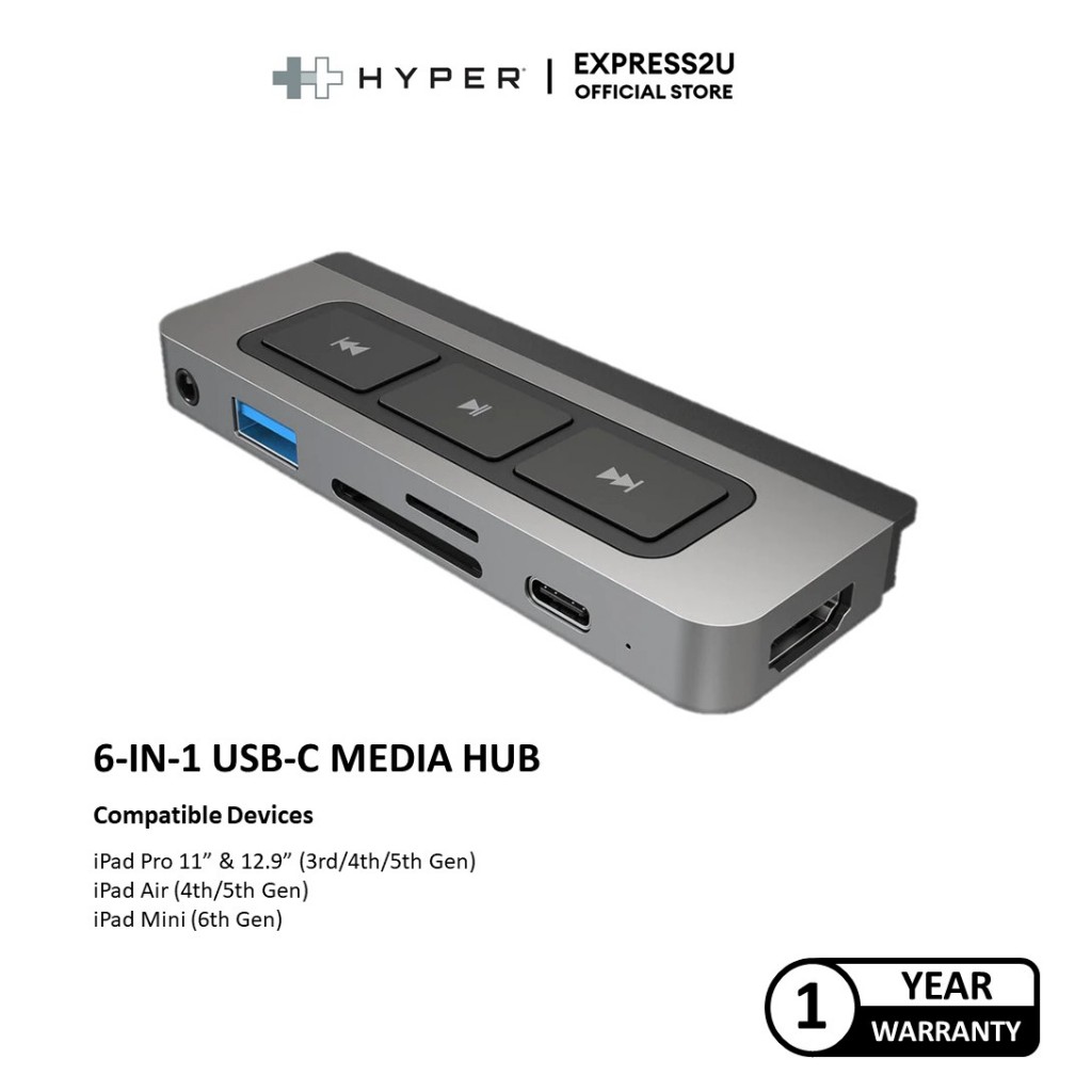 Hyperdrive 6-IN-1 USB-C MEDIA HUB