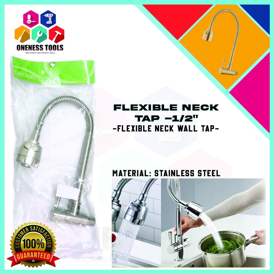 "FLEXIBLE NECK TAP - 1-2 INCH" - (เทปติดผนังคอแบบยืดหยุ่น)