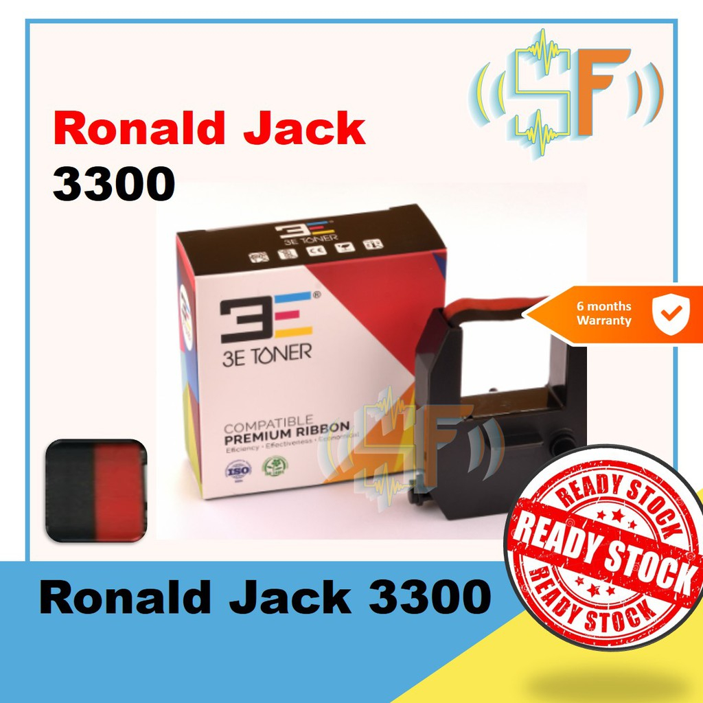 Ronaldo Jack 3300 RJ3300A RJ3300N RJ8000 RJ-3300A RJ-3300N เครื่องบันทึกเวลาริบบิ้น Dual สีสีดําสีแด