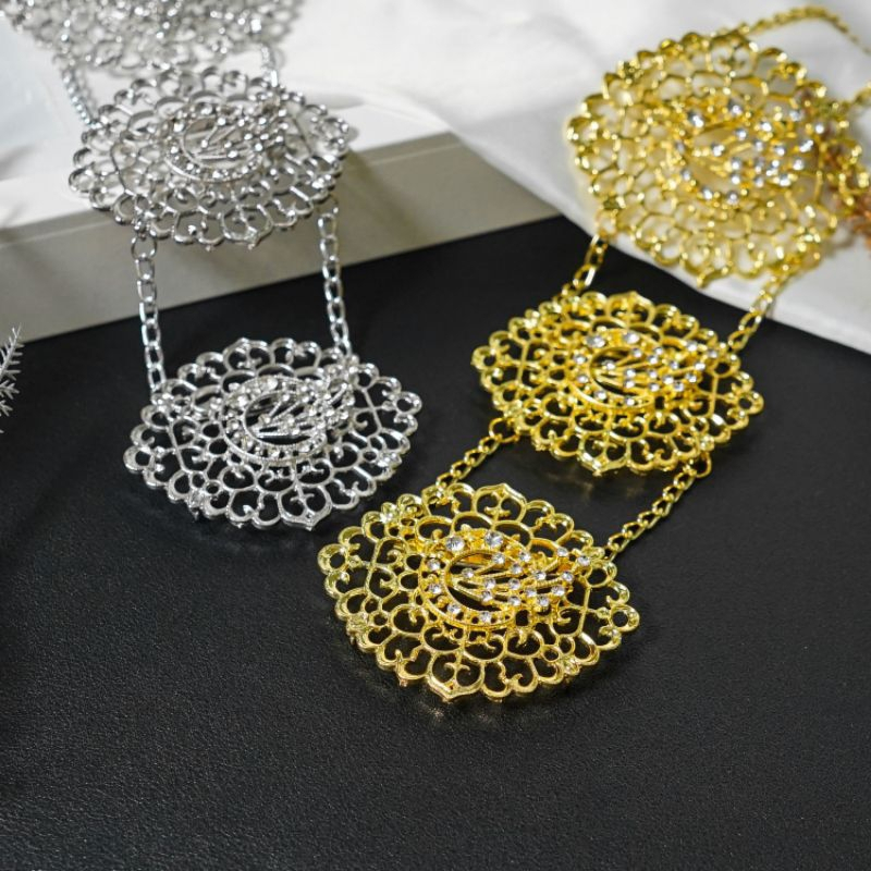 เข็มกลัด Pin Headscarf Doh Chain Luxury Kebaya ชุดเข็มกลัด Nyonya Gold สร้อยคอเงิน Muslimah แฟชั่น