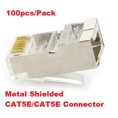 ขั้วต่อ CAT5 CAT5E ขั้วต่อ Lan Cable Connector ขั้วต่อ Metal Shielded CAT5E / CAT5 Connector