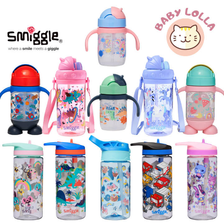 Ramadhan SMIGGLE Kids Water Bottle Strap Carry Preschool Junior Kids Accessories Bottle 400mL &amp; Sippy Cup - 230mL
