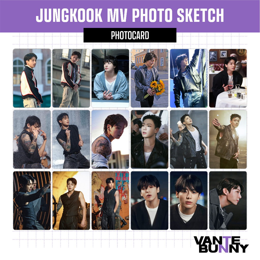 Jungkook JK SNTY Seven 三维 MV Photo Sketch Photocard - ชุดการ์ดรูปถ่าย Fanmade Photo PC