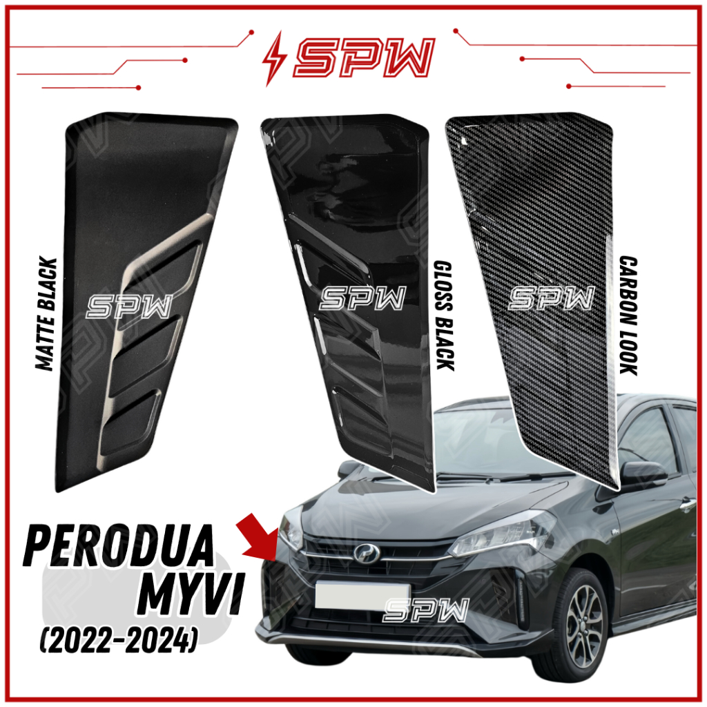 Perodua Myvi (2022-2025) G3 Facelift กันชนหน้า Trim Garnish Foglamp ด้านข้าง Myvi FL Gen3 MG3 ABS อุ