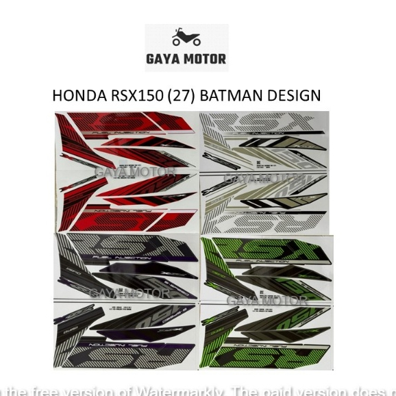 HONDA RSX150 (27) BATMAN DESIGN BODY STICKER