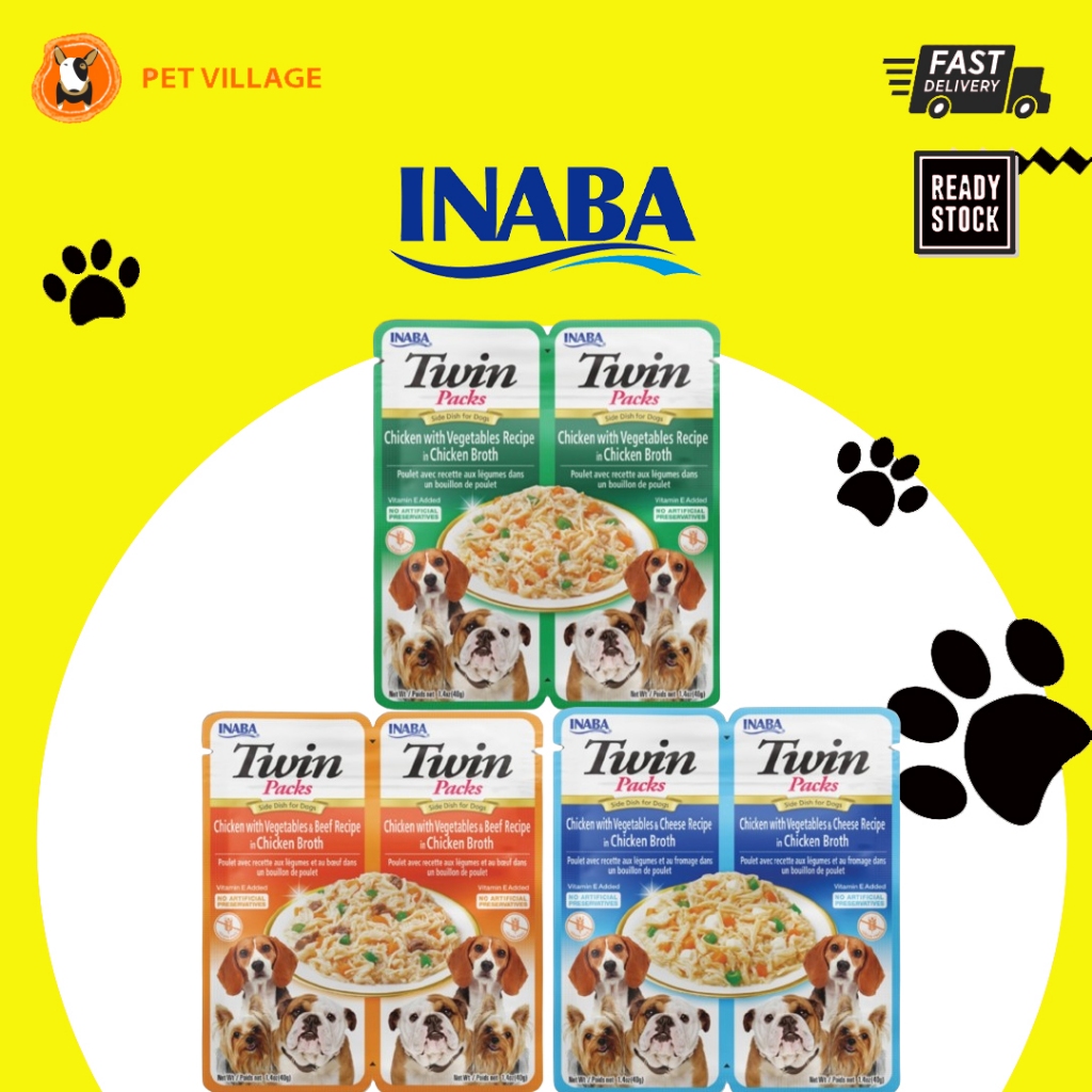 INABA CIAO อาหารเปียกแพ็คคู่คุณภาพระดับพรีเมียมสําหรับลูกสุนัขสุนัข 40g x 2