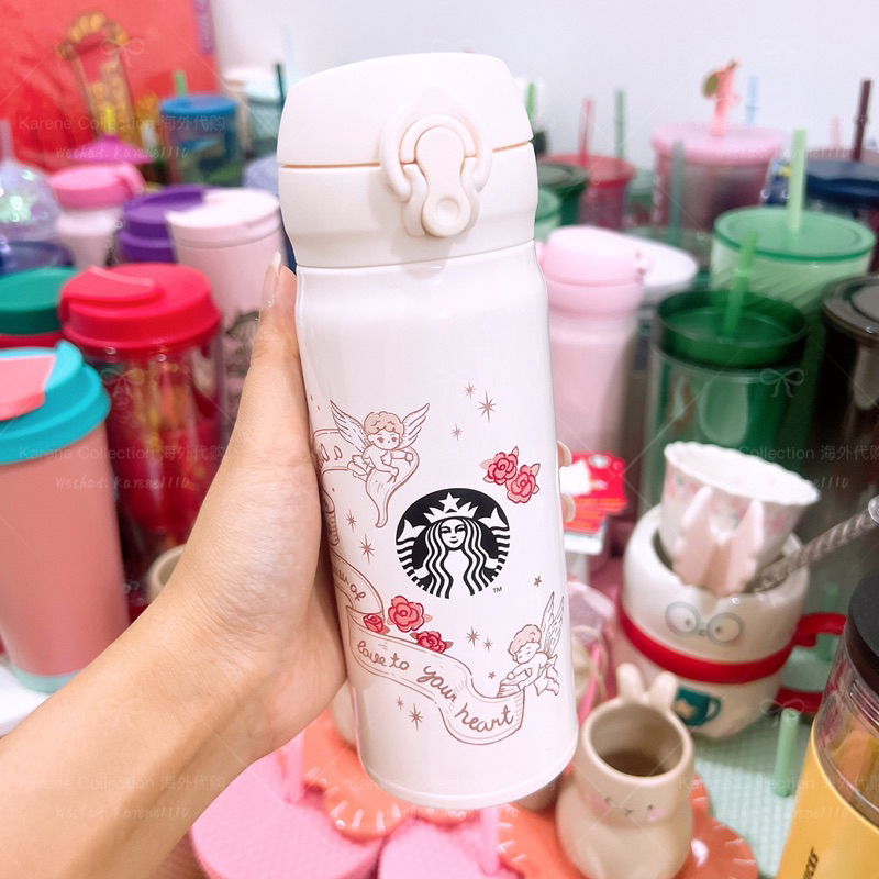 Starbucks Korea Valentines Day & Honey Bee Mine 2021 Series SS Bottle 400ml สไตล์เกาหลี Star Pearg B