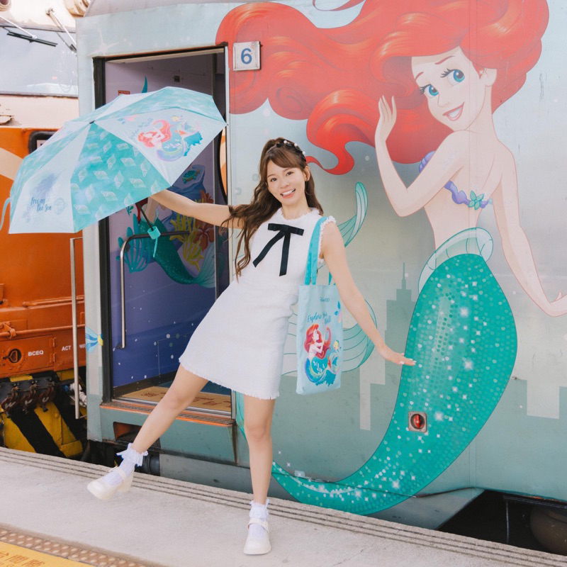 Disney 100 Anniversary x Taiwan 7-ELEVEN 2023 Series Mermaid Tote Bag & Umbrella Senwan 7-ELEVEN 202