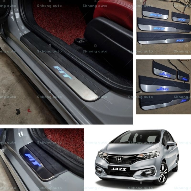 Honda jazz GK5 2014-2021 ภายใน led ประตูด้านข้าง step Protector อุปกรณ์เสริม honda fit skhongauto