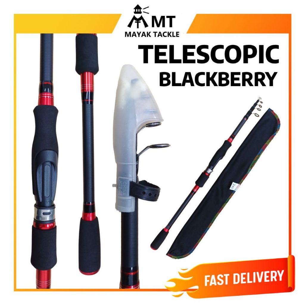 TELESCOPI FISHING ROD BLACKBERRY JORAN PANCING 7KAKI / 8KAKI / 9KAKI