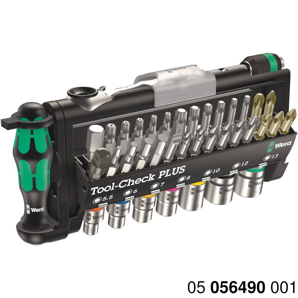 05056490001 Wera Tool-Check PLUS 39 ชิ้น 056490 Zyklop Mini 1 บิตวงล้อ 073230 ไดร์หกเหลี่ยม 1/4"