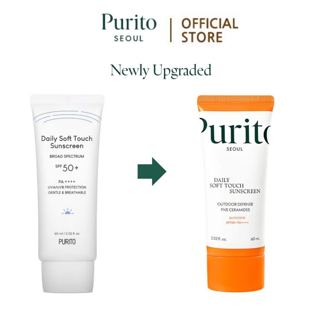 Purito Seoul Daily Soft Touch Sunscreen SPF50+ PA++++ 60ml *ฟรี 2 ตัวอย่าง*