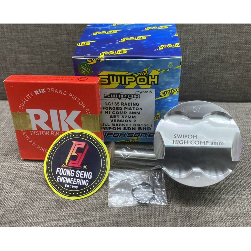 ( PISTON ชุดเท่านั้น ) SWIPOH LC135 LC 4S 5S / Y15ZR Y15 FORGED PISTON SET 57MM 60MM 62MM HIGH DOME 