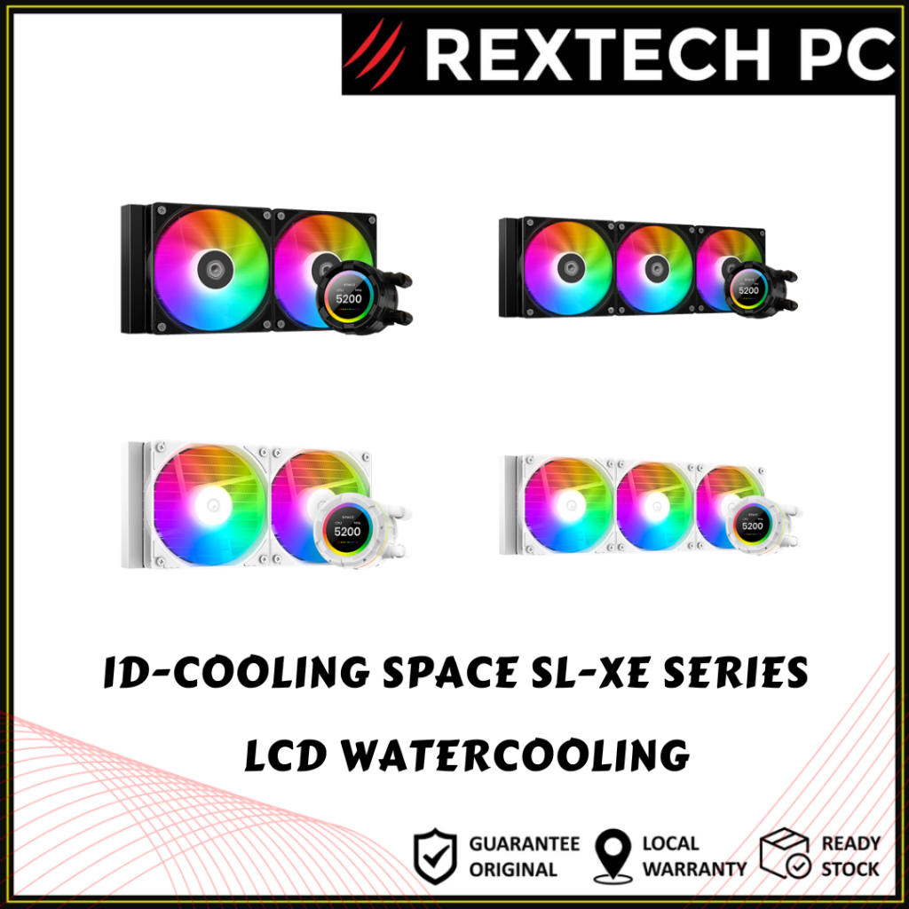 Rextech ID-COOLING SPACE SL240 / SL360 XE LCD Watercooling - สีดํา / ขาว