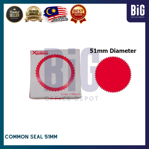 COMMON SEAL MERAH STICKER 51MM CERTIFICATE RED SEAL STICKERERTICATE