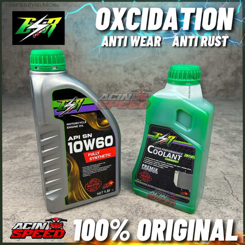ESR MOTOR OIL ENGINE OIL 1L / 1.2L SEMI FULLY SYNTHETIC MINYAK 2T COOLANT ESR 10W40 15W50 10W60