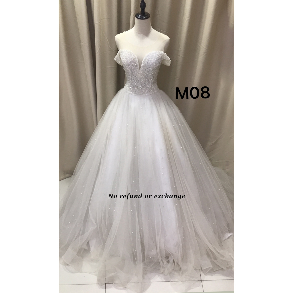 ชุดแต่งงานมือสอง/ Dinner Dress 75% เหมือนใหม่ [Zip Broken][M-08-]S~L/ News สําหรับขาย 7.5成新礼