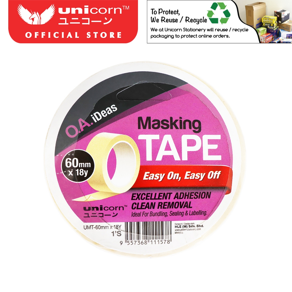 เทปกาวเครื่องเขียนยูนิคอร์น UMT-60MM*18Y