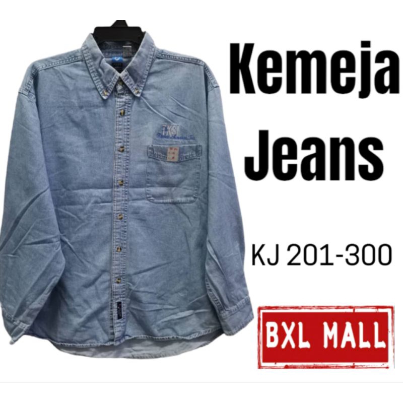 Bundle Preloved Kemeja Jeans Shirt เสื้อเชิ้ตแขนยาว KJ201-300