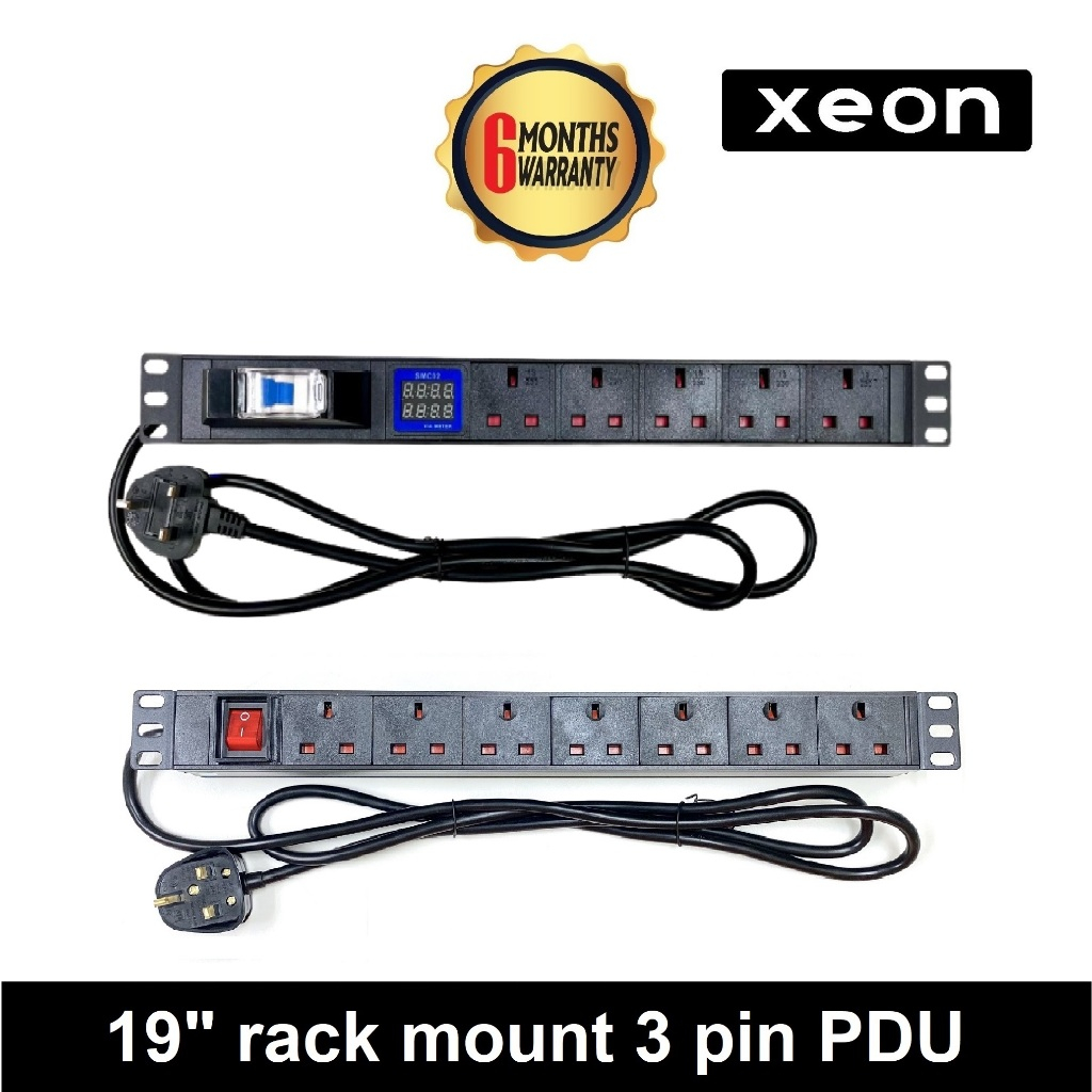 Pdu Power Distribution Unit 19" Rack mount UK 3 pin Power Socket Extension