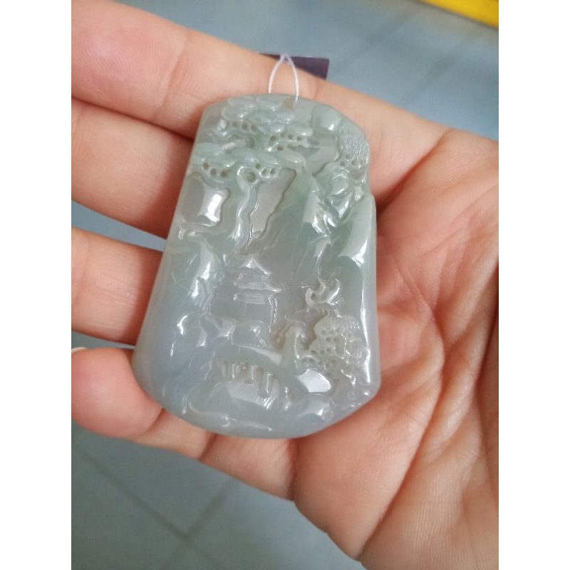 Jadeforu - 01牌 จี้หยกแนวนอนภูเขาน้ํา SS DZ