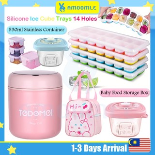 【7Pcs/Set】530ML Tedemei Stainless Steel Thermal Insulator Container Baby Food Jar With Bag |120ml Baby Food Storage Box