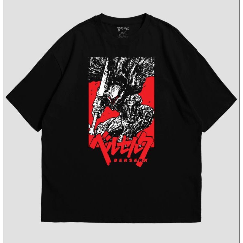 Berserk Anime Tee Manga นวนิยายญี่ปุ่น Guts Baju lelaki ผ้าฝ้าย 100% การ์ตูน Demon Slayer