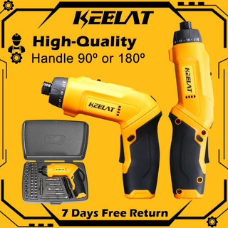 KEELAT Original Mini Cordless Screwdriver Set 38 Pieces Multifunctional Home Repair  Screwdriver Hand Drill Repair Tools
