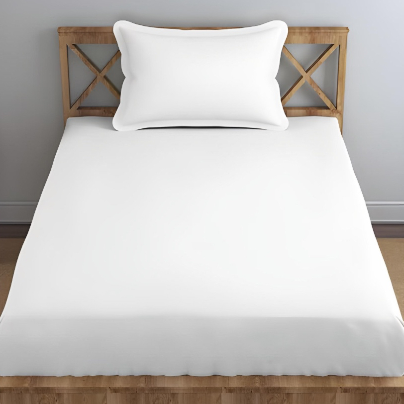 CADAR ASRAMA PUTIH SINGLE PLAIN WHITE BEDSHEET HOSTEL SINGLE FITTED BEDSHEET 2 IN 1 CADAR