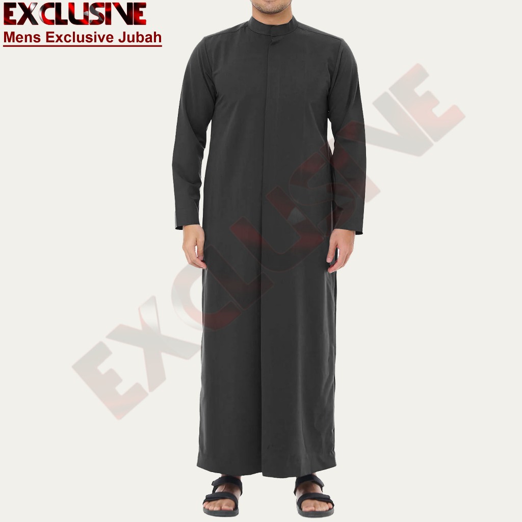 Robe สําหรับผู้ชายเสื้อผ้ามุสลิม Jubah Lelaki ยืนปกสไตล์ / Jubah Lengan Panjang / มาใหม่ล่าสุด Jubah