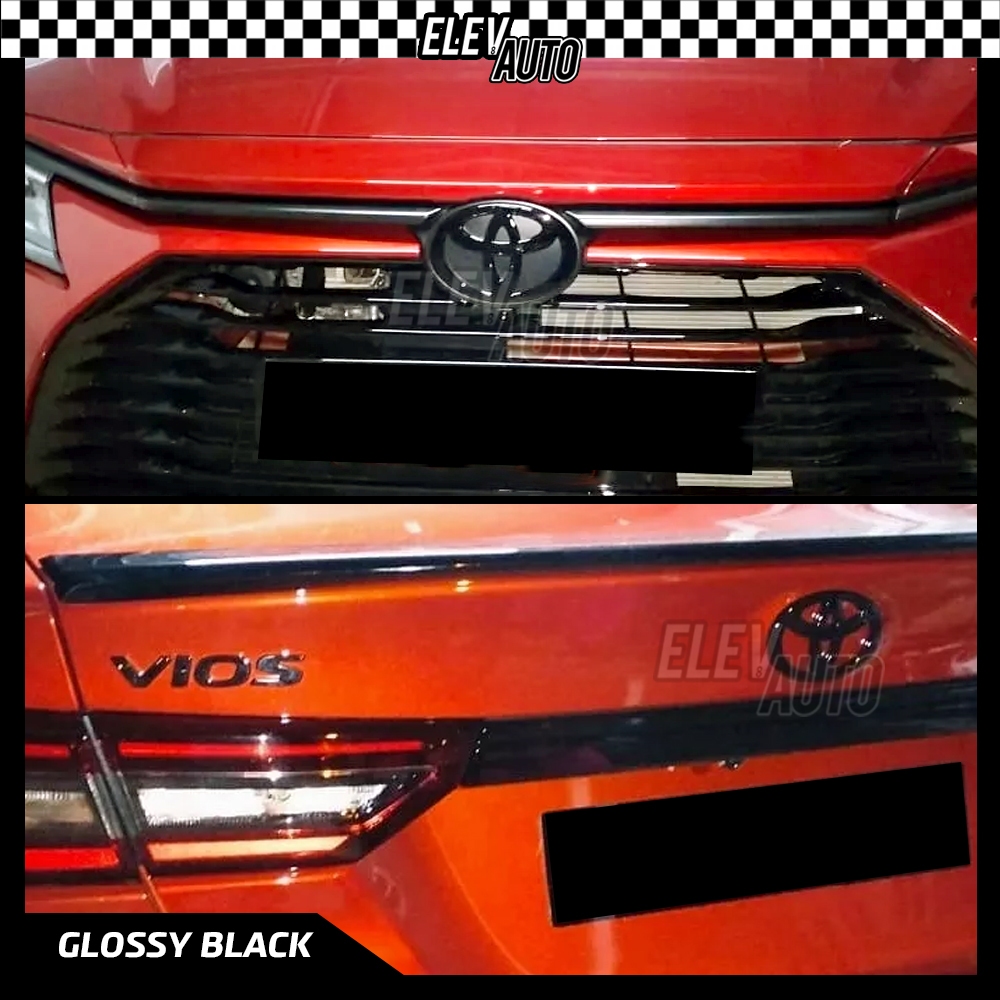 Toyota Vios 2023 2024 CARBON BLACK Toyota Logo Emblem VIOS ด้านหลัง Word Car Emblem Logo Accessories GE - รูปที่ 3