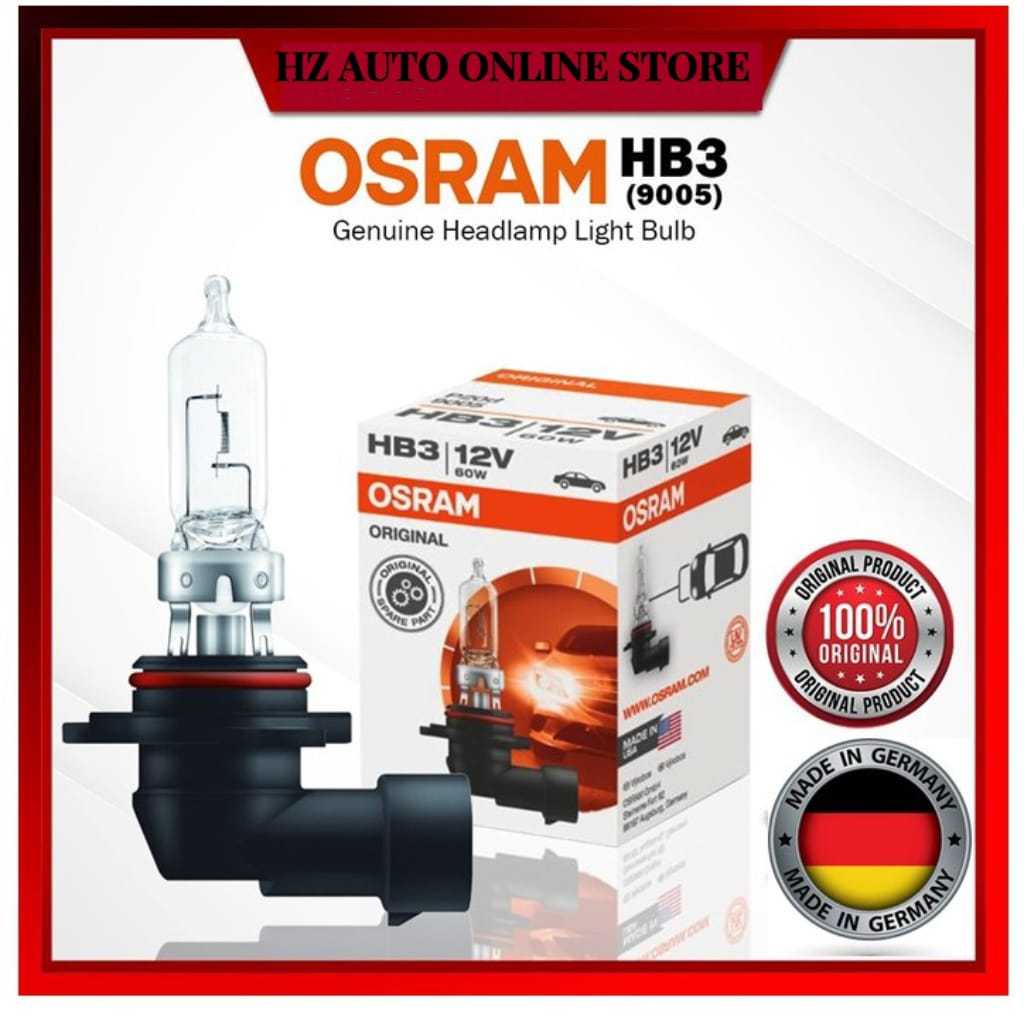 Osram HB3 9005 12V 60W หลอดไฟไฟสูง Hb3 อะไหล่ P20D(1 ชิ้น)