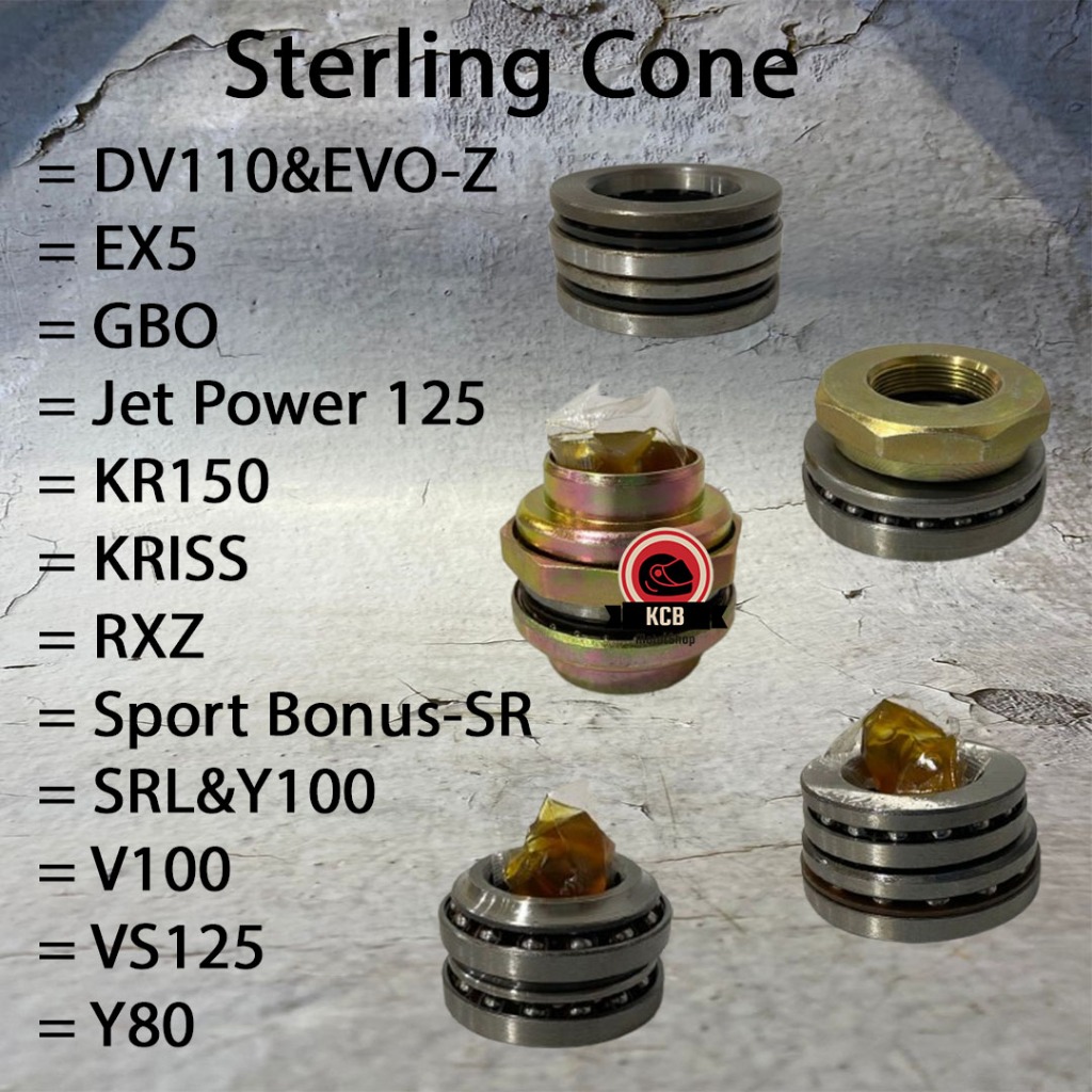 Dv110&evo-z/ex5/gbo/jet Power 125/KR150/KRISS/RXZ/Sport Bonus-SR/SRL&Y100/V100/VS125/Y80 เงินสเตอร์ลิงกรวย
