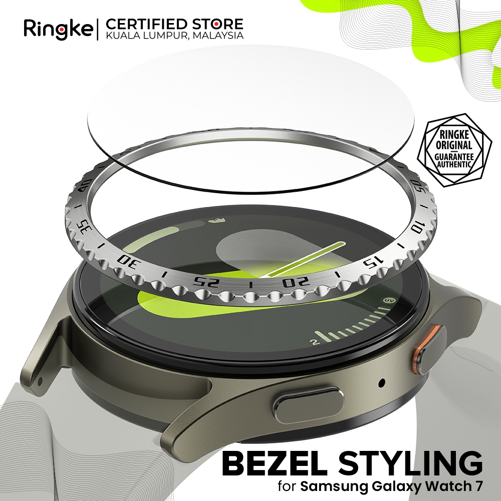 RINGKE BEZEL STYLING GLASS COMBO Samsung Galaxy Watch 7 กรอบสแตนเลสมีสไตล์ป้องกันรอยขีดข่วนและกระจกน