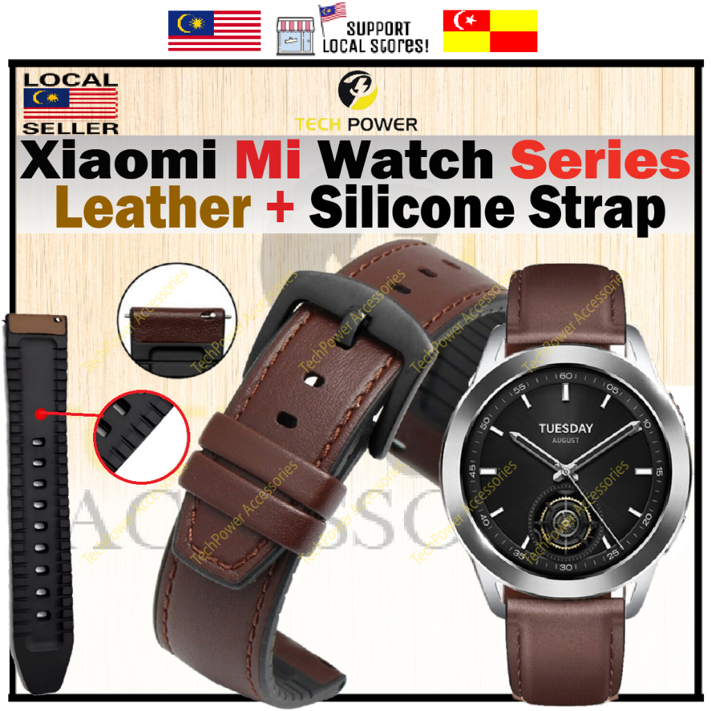 สายนาฬิกา Xiaomi Watch S4 /Watch S3 /Watch 2 /Pro /Color Sports /S1 /Active, 22mm สายหนัง ,Tali Jam 