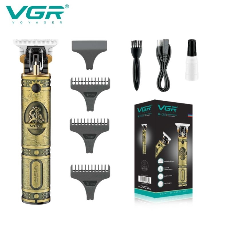VGR V-085 ปัตตาเลี่ยนตัดผมพร้อมใบมีด T-Blade หัวเป็นศูนย์สําหรับผู้ชาย