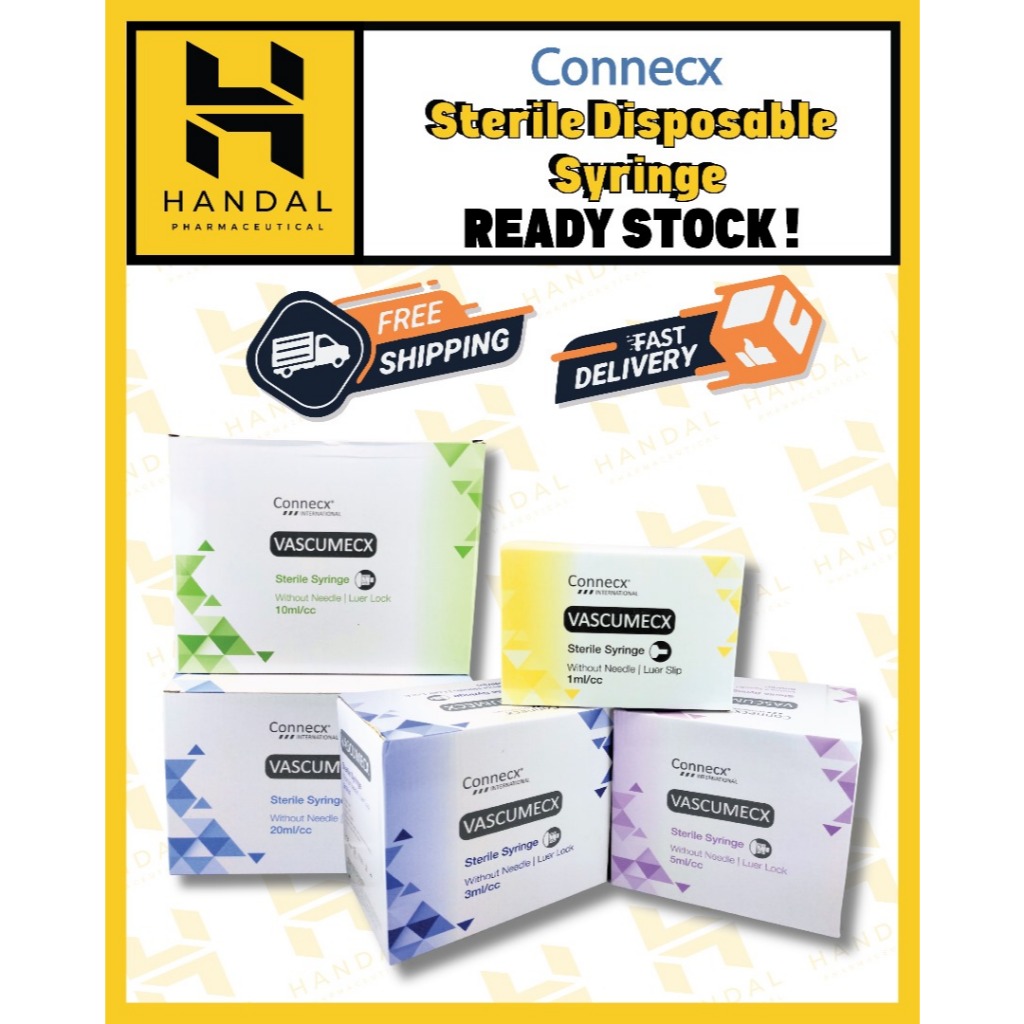 Connecx Syringe Luer Lock / Luer Slip With / Without Needle, 1ml, 3ml, 5ml, 10ml, 20ml, 50ml