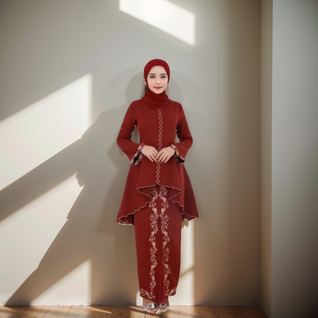 Modern Baju Kurung 2025 STOKK - เย็บปักถักร้อยทองพิเศษสําหรับงานแต่งงาน, หมั้น & Raya! เสื้อผ้าkurungviral