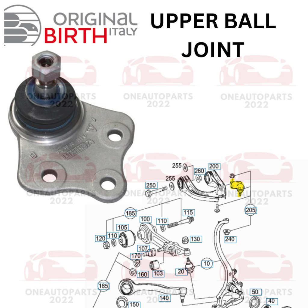 BIRTH อิตาลีด้านหน้า UPPER ARM BALL JOINT MERCEDES BENZ W211 CLS W219 SL R230