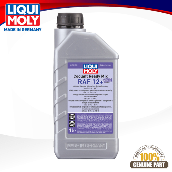 Coolant Mix RAF 12 Plus (1 ลิตร) – ส่วนผสมหล่อเย็นพร้อมใช้สําหรับระบบทําความเย็นเครื่องยนต์ทุกชนิด