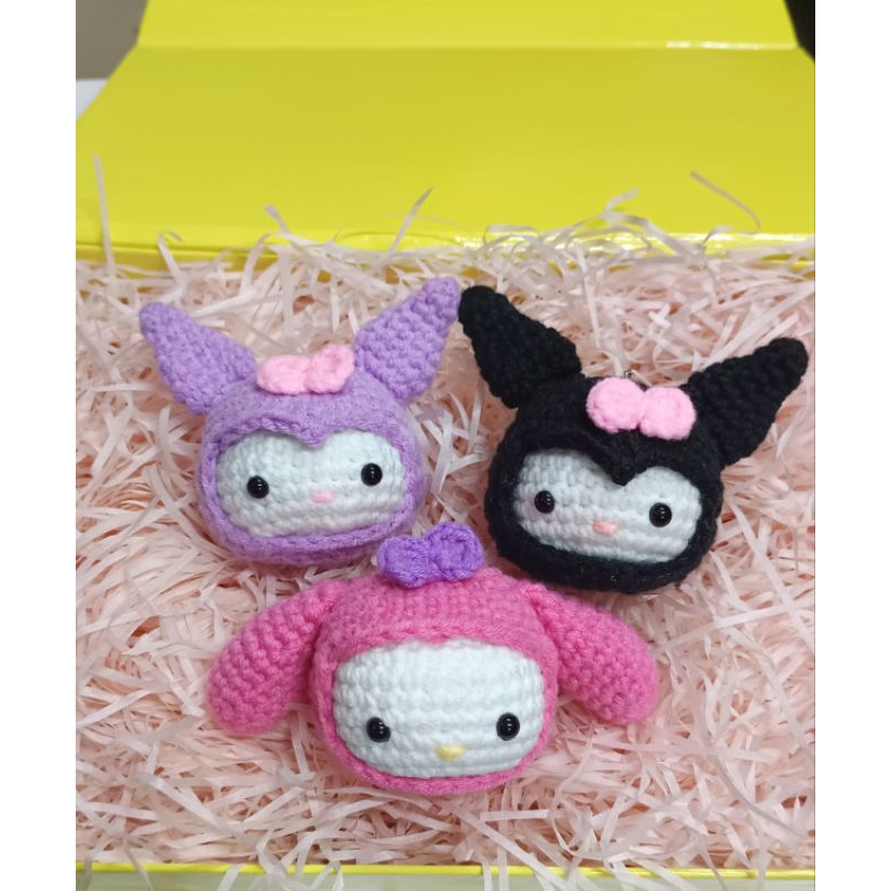 ❤️พวงกุญแจ KUROMI โครเชต์❤️พวงกุญแจโครเชต์ MY MELODY❤️พวงกุญแจทํามือ kuromi STOCKS