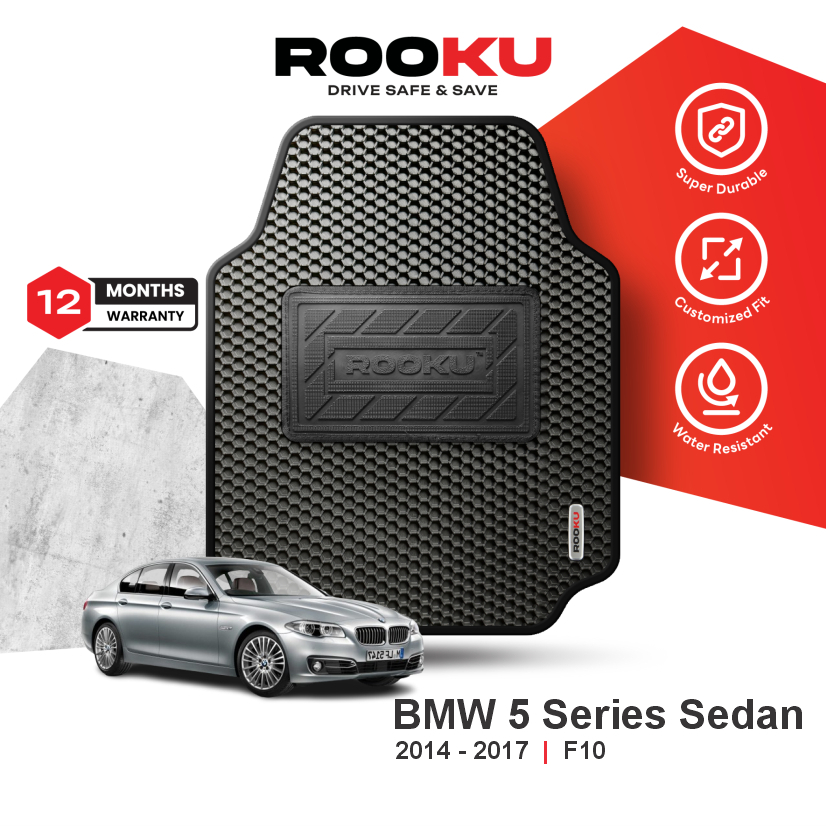 พรมปูพื้นรถยนต์ Rooku BMW 5 Series ซีดาน 2014-2017 F10